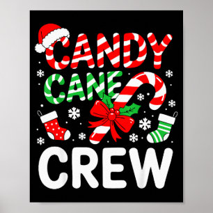 Candy Cane Crew Shirt Adult Men Women Kids Christm Poster