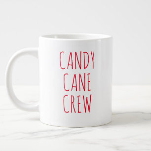 "Candy Cane Crew" Simple Modern Farmhouse Large Coffee Mug