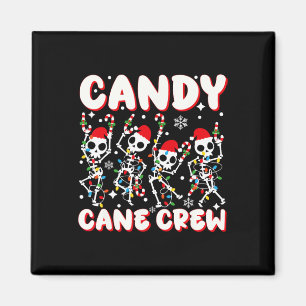 Candy Cane Crew Skeleton Christmas Candy Lover Xma Magnet