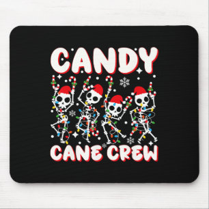 Candy Cane Crew Skeleton Christmas Candy Lover Xma Mouse Pad