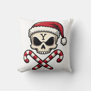 Candy Cane Crew Skull Christmas 2025 Funny Men Boy Cushion