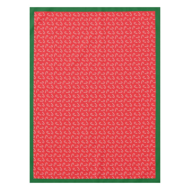 Candy Cane Custom Cotton Tablecloth, 52"x70" Tablecloth (Front)
