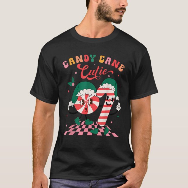 Candy Cane Cutie Funny Candy Cane Crew Xmas Candy  T-Shirt (Front)