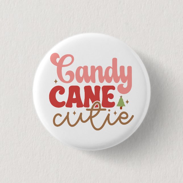 Candy Cane Cutie Retro Groovy Christmas Holidays 3 Cm Round Badge (Front)