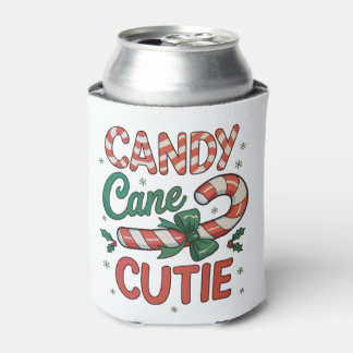 Candy Cane Cutie Santa Snowflakes Christmas Xmas Can Cooler