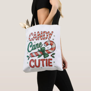 Candy Cane Cutie Santa Snowflakes Christmas Xmas Tote Bag