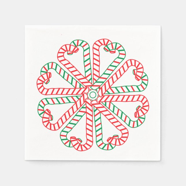 Candy Cane Design Napkin (Front)