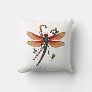 Candy Cane Dragonfly Cushion