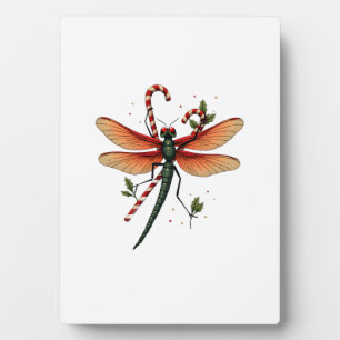 Candy Cane Dragonfly Plaque