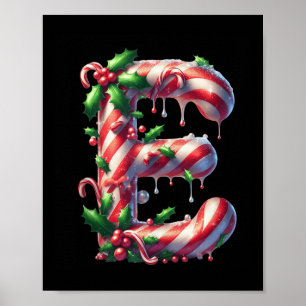 Candy Cane E Christmas Holly Delight Tank Top  Poster