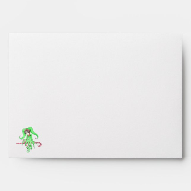 Candy Cane Elf Holiday Envelopes (Front)
