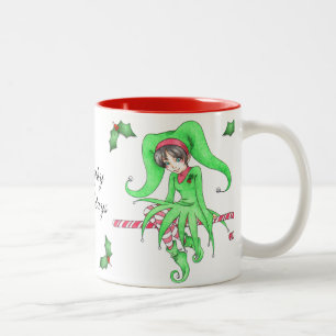 Candy Cane Elf Holiday Mug