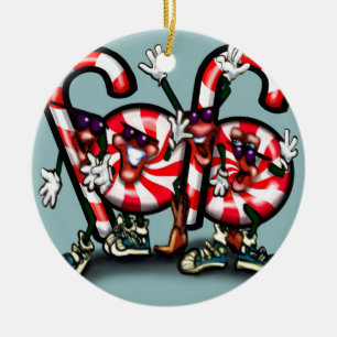 Candy Cane Gang Ceramic Tree Decoration