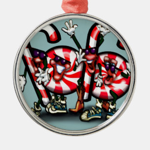 Candy Cane Gang Metal Ornament