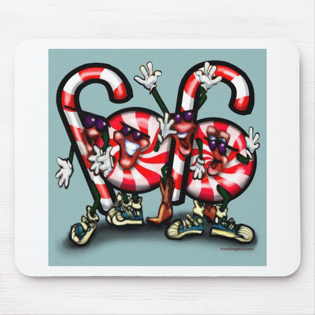 Candy Cane Gang Mouse Pad (Front)