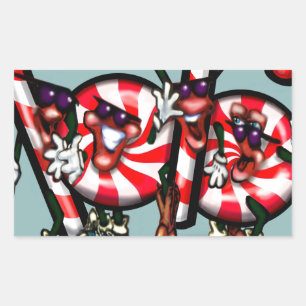Candy Cane Gang Rectangular Sticker