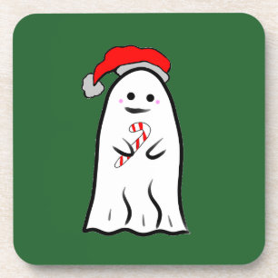 Candy Cane Ghost Coaster