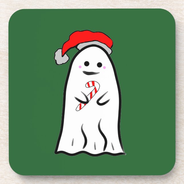 Candy Cane Ghost Coaster (Front)