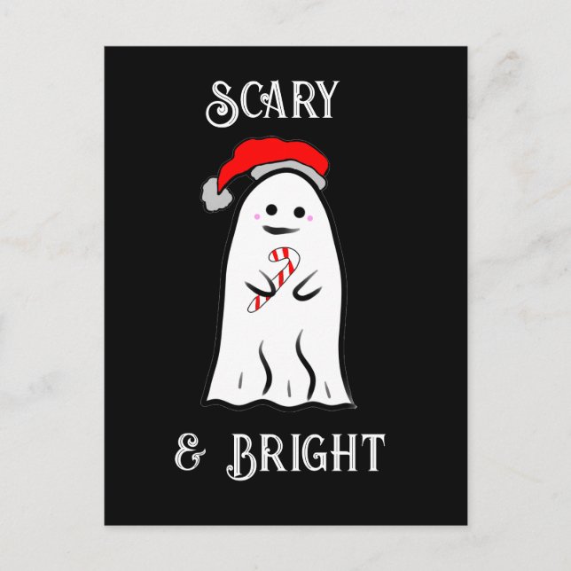 Candy Cane Ghost Postcard (Front)