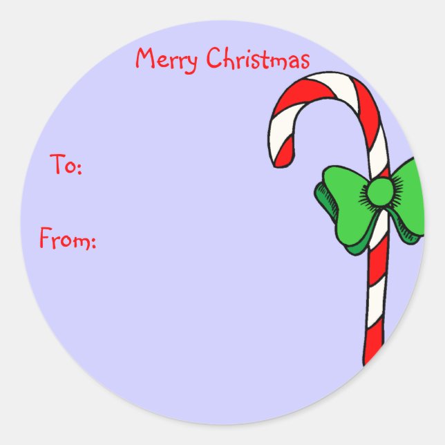 Candy Cane Gift Labels (Front)