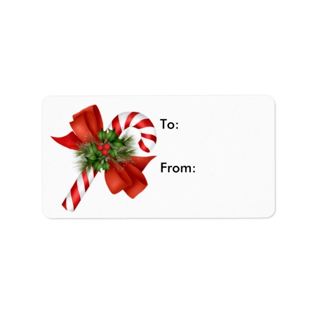 Candy Cane Gift Tag - Label (Front)