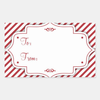 Candy Cane Gift Tag Sticker