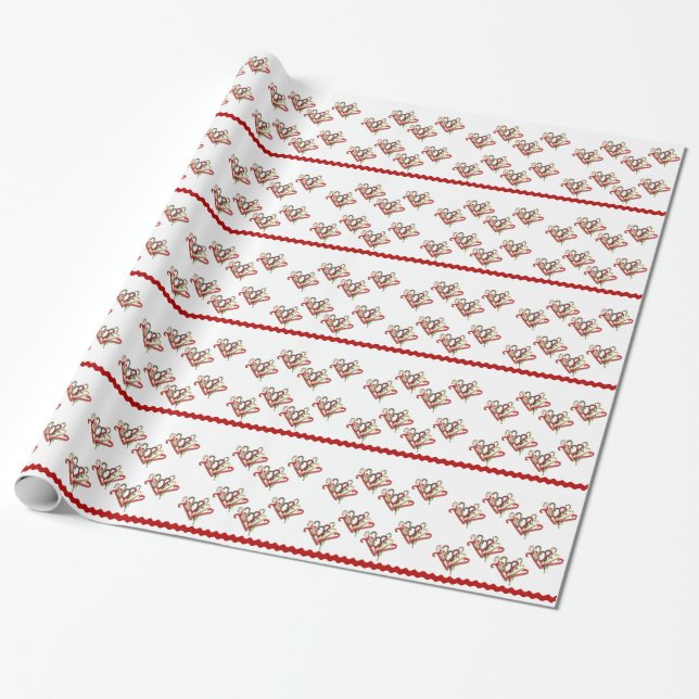 Candy Cane Gift Wrap Paper (Unrolled)