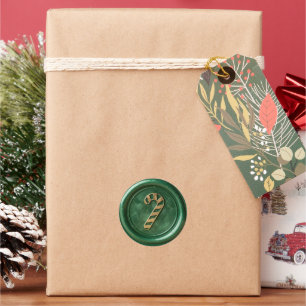 Candy Cane Gold Faux Wax Seal Christmas