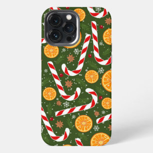 Candy Cane Green Christmas Orange iPhone Case Mate