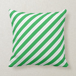 Candy Cane Green Stripes Cushion