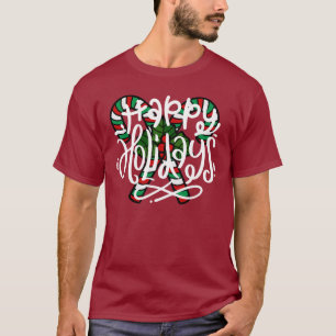 Candy Cane Happy Holidays T-Shirt