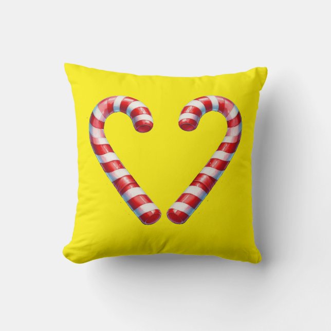 candy cane hart  cushion (Front)