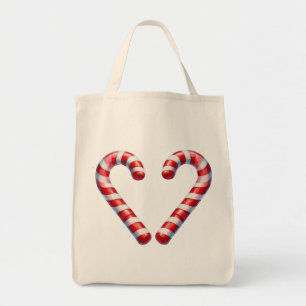 candy cane hart  tote bag
