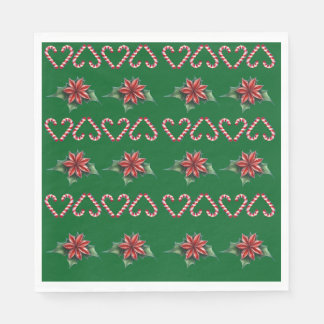 Candy Cane Heart and Holly Pattern – Festive Chris Napkin