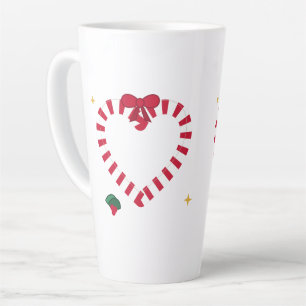 candy cane heart, christmas candle, holiday baking latte mug