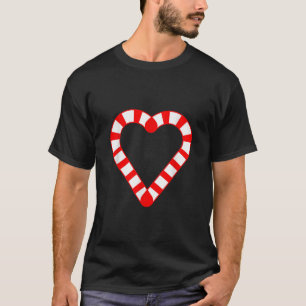 Candy Cane Heart Christmas Candy Cane Lover Xmas  T-Shirt