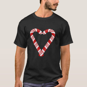 Candy Cane Heart Christmas Hilarious X mas Red and T-Shirt