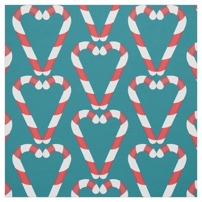 candy cane heart fabric (Swatch)