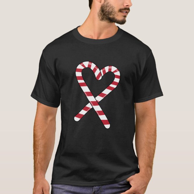 Candy Cane Heart Funny Christmas for Candy Cane Lo T-Shirt (Front)