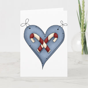 Candy Cane Heart Greeting Cards