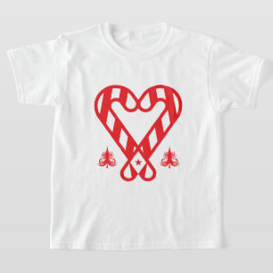 Candy cane heart love Christmas T-Shirt