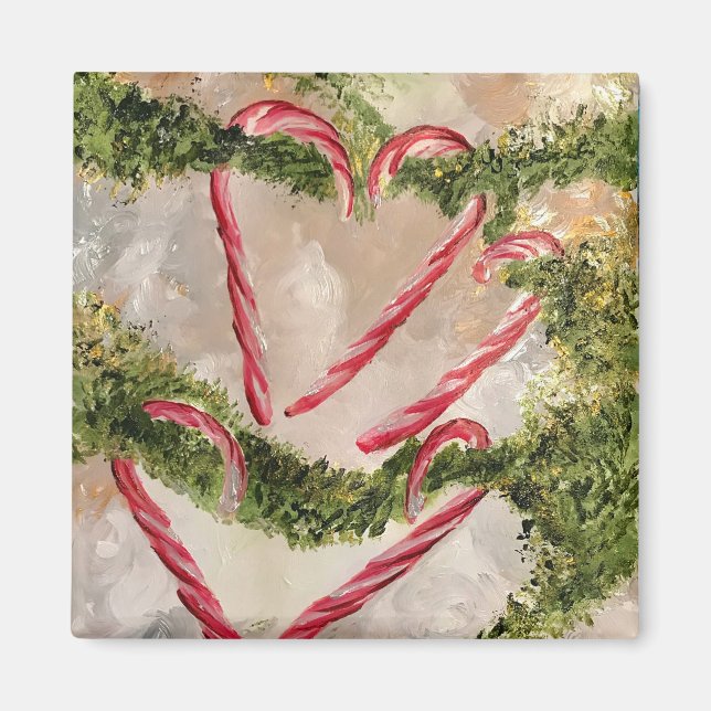 Candy Cane Heart Magnet (Front)