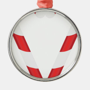 candy cane heart metal ornament