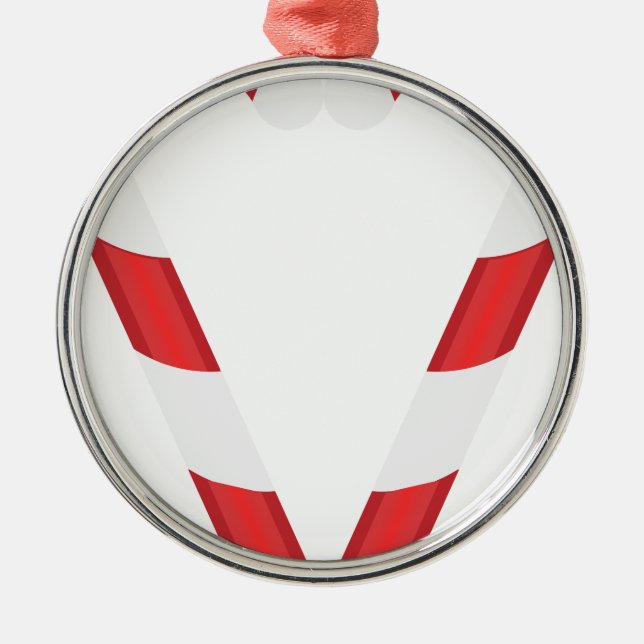candy cane heart metal ornament (Front)