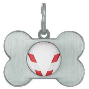 candy cane heart pet tag