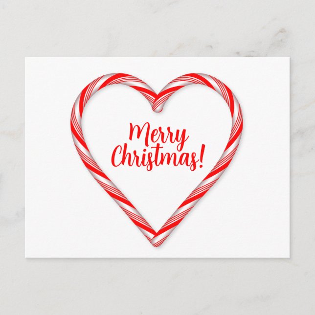 Candy Cane Heart  Postcard (Front)
