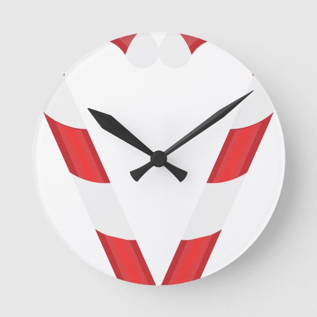 candy cane heart round clock (Front)