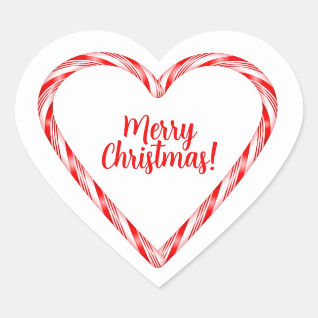 Candy Cane Heart Sticker (Front)