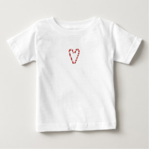 Candy Cane Heart Sweet Christmas Holiday Baby T-Shirt