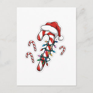 Candy Cane Heart Sweet Holiday Romance Postcard